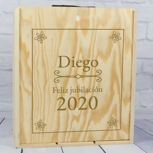 Caja botella de vino para jubilaci&oacute;n (Vista alternativa)