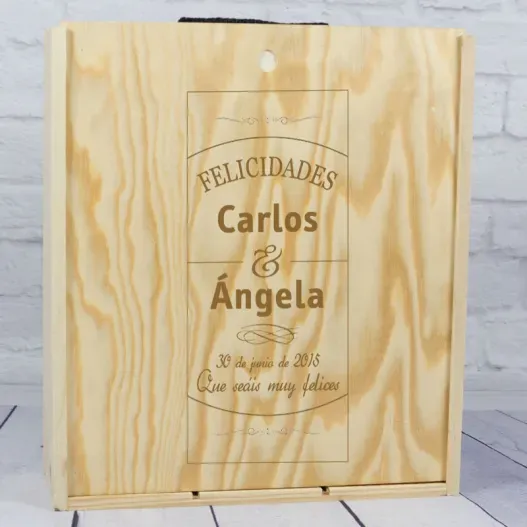 Caja botella de vino para pareja (Vista alternativa)
