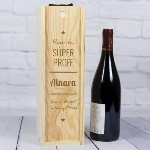 Caja botella de vino para s&uacute;per profes (Vista alternativa)