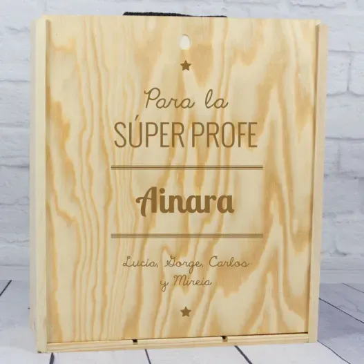 Caja botella de vino para s&uacute;per profes (Idea de regalo original)