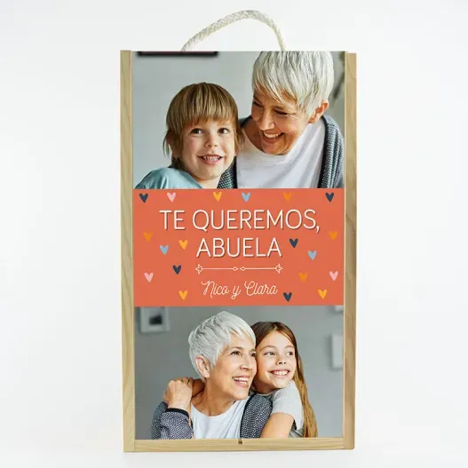 Caja botella de vino personalizada con fotos (Vista secundaria)