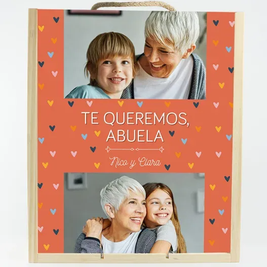 Caja botella de vino personalizada con fotos (Idea de regalo original)