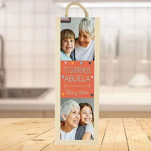 Caja botella de vino personalizada con fotos (Vista alternativa)