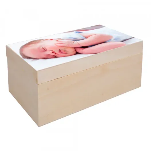 Caja de madera con tapa personalizada con foto (Idea de regalo original)