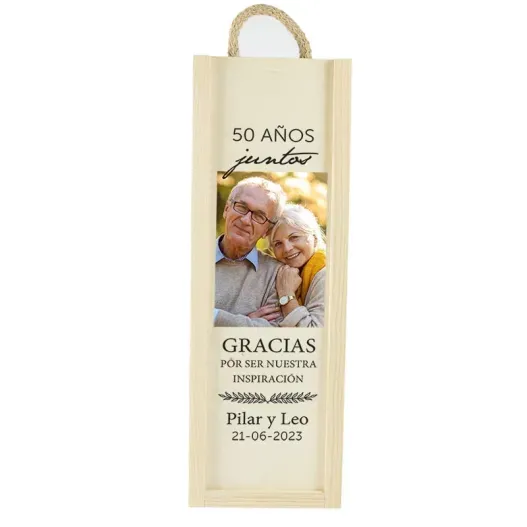 Caja de madera natural personalizada (Detalle de presentación)