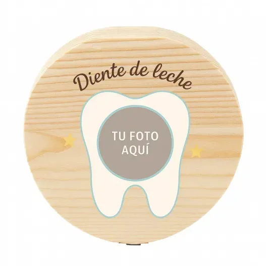 Caja de madera para dientes de leche con foto (Idea de regalo original)