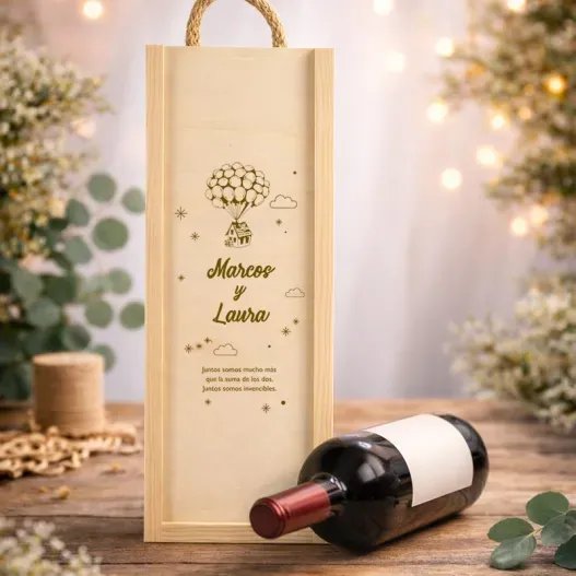 Caja de madera personalizada con texto (Idea de regalo original)