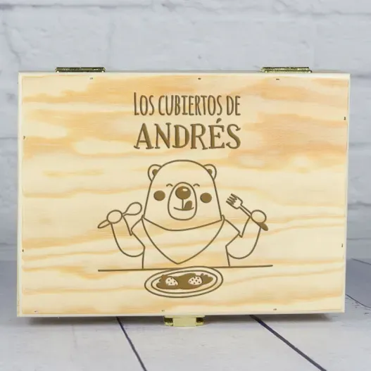 Caja de madera personalizada osito (Idea de regalo original)