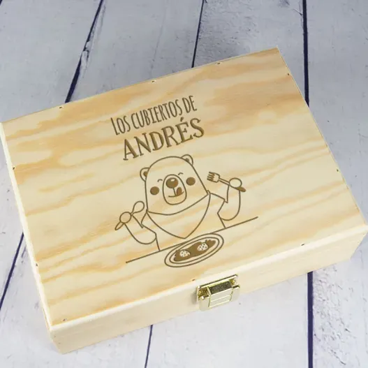Caja de madera personalizada osito (Vista alternativa)