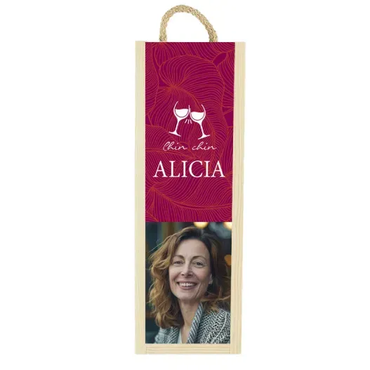 Caja de vino personalizada 'Chin chin' (Vista alternativa)