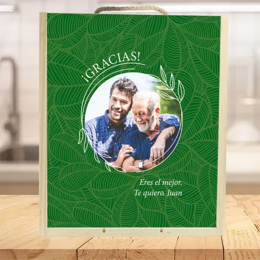 Caja de vino personalizada para regalo Verde (Idea de regalo original)