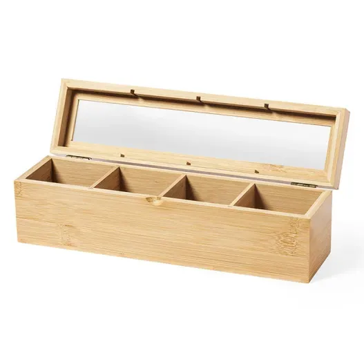 Caja para T&eacute; e Infusiones de Bamb&uacute; (Detalle de presentación)