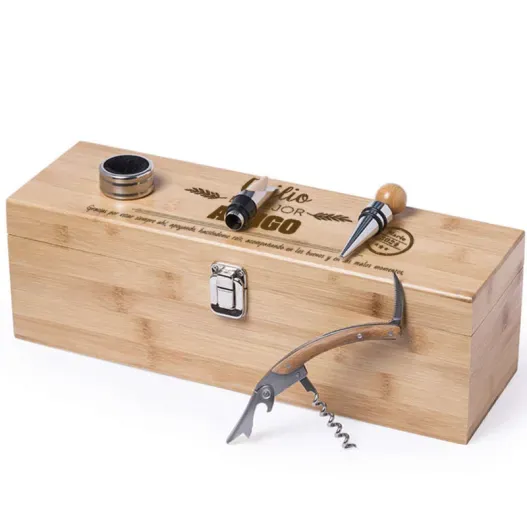 Caja sumiller de Bamb&uacute; grabada 'MEJOR' (Vista alternativa)