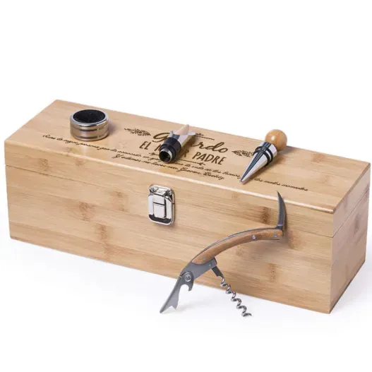 Caja sumiller de Bamb&uacute; personalizada (Vista alternativa)