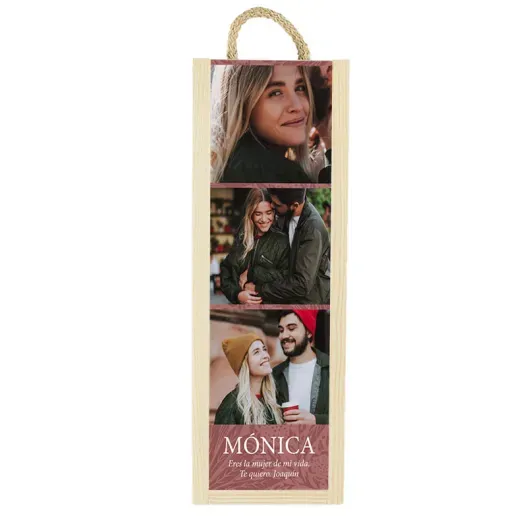 Caja vino personalizada con fotos y texto (Foto de catálogo)