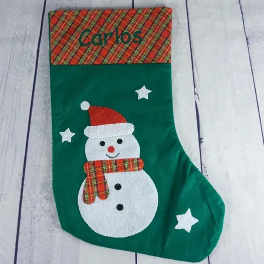 Calcet&iacute;n Navide&ntilde;o bordado (Idea de regalo original)