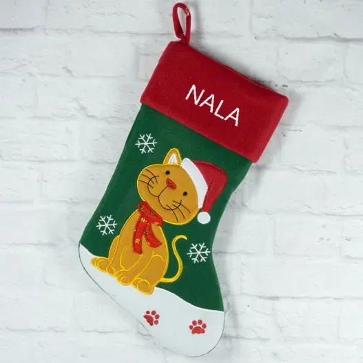 Calcet&iacute;n Navide&ntilde;o bordado 'Mis mascotas' (Vista alternativa)