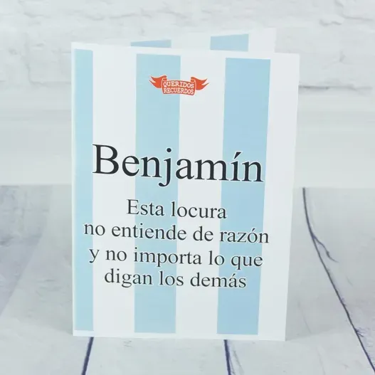 Camiseta Argentina con tarjeta personalizada (Idea de regalo original)