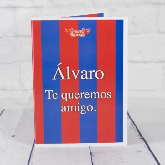 Camiseta Blaugrana con tarjeta personalizada (Idea de regalo original)