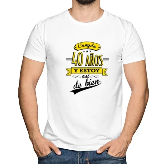 Camiseta cumplea&ntilde;os personalizada (Detalle de presentación)