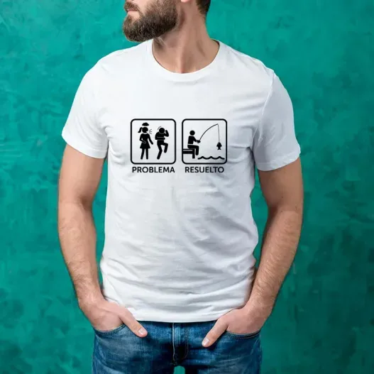 Camiseta divertida 'Problema Resuelto' (Vista alternativa)