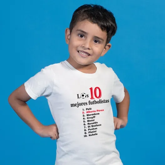 Camiseta infantil personalizada '10 futbolistas' (Vista alternativa)