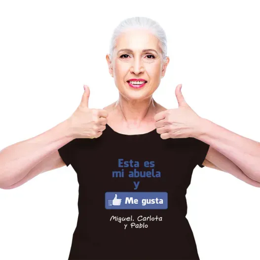 Camiseta me gusta mi abuela personalizada (Idea de regalo original)