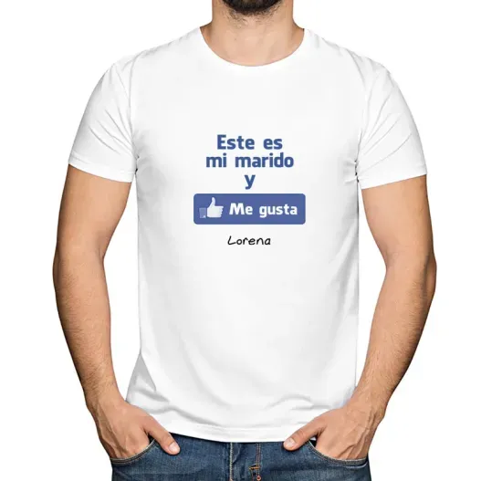 Camiseta me gusta mi marido personalizada (Idea de regalo original)