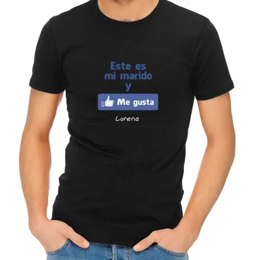 Camiseta me gusta mi marido personalizada (Vista alternativa)