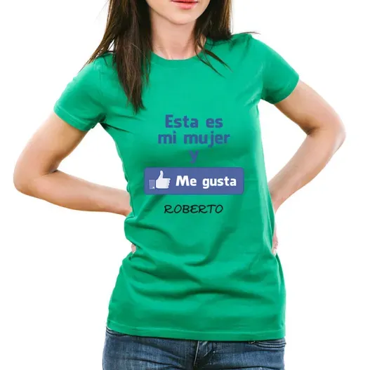 Camiseta me gusta mi mujer personalizada (Vista alternativa)