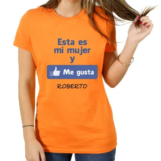Camiseta me gusta mi mujer personalizada (Idea de regalo original)