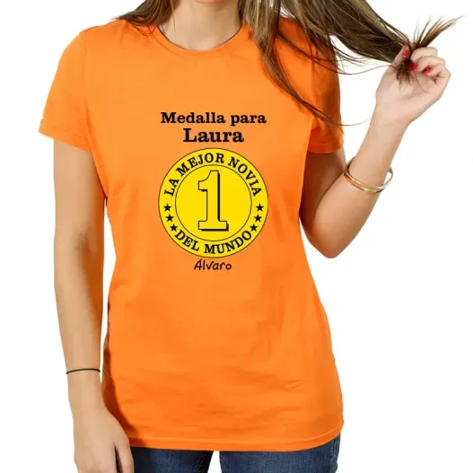 Camiseta medalla mejor novia personalizada (Idea de regalo original)