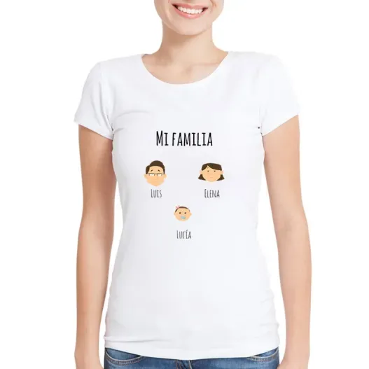 Camiseta mi familia personalizada (Idea de regalo original)