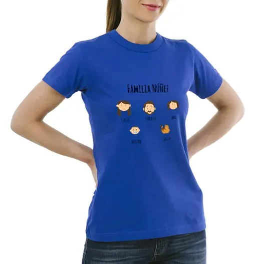 Camiseta mi familia personalizada (Detalle de presentación)