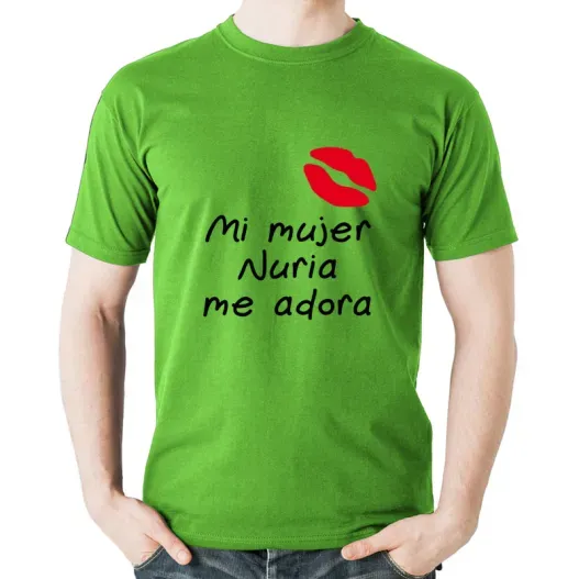 Camiseta mi mujer me adora personalizada (Idea de regalo original)