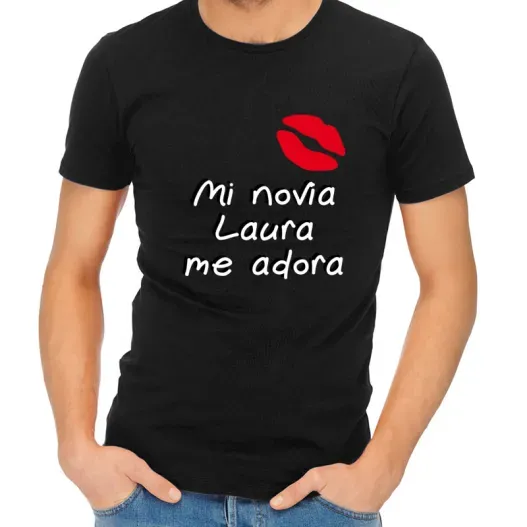 Camiseta mi novia me adora personalizada (Idea de regalo original)