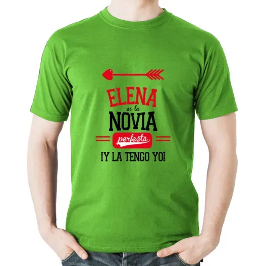 Camiseta Novia Perfecta personalizada (Detalle de presentación)