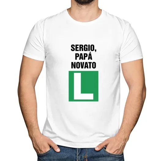 Camiseta pap&aacute; novato personalizada (Idea de regalo original)