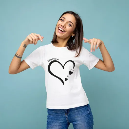 Camiseta personalizada 'Coraz&oacute;n de mam&aacute;' (Detalle de presentación)