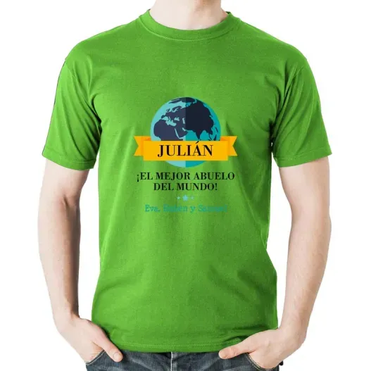 Camiseta personalizada El mejor abuelo del mundo (Detalle de presentación)