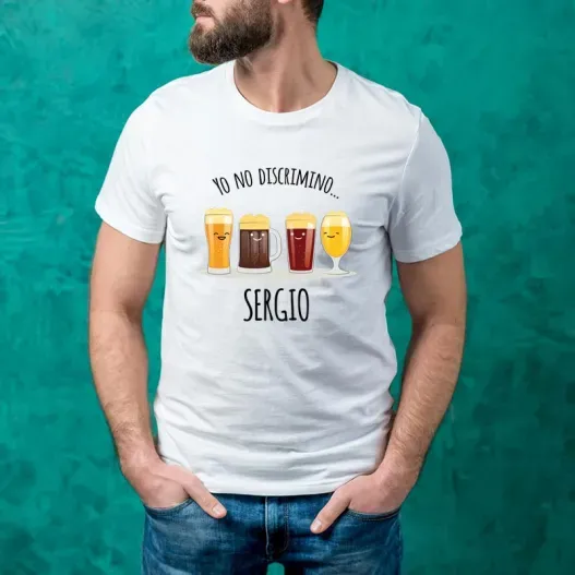 Camiseta personalizada 'Yo no discrimino' (Detalle de presentación)