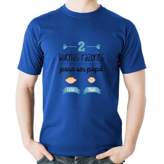 Camiseta razones para ser pap&aacute; (Detalle de presentación)