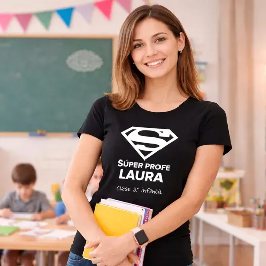 Camiseta S&uacute;per Profe personalizada para profesoras