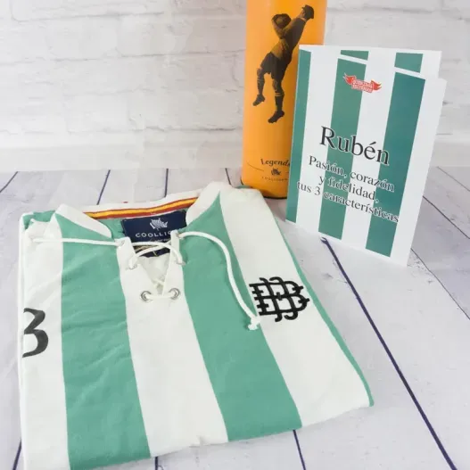 Camiseta Verdiblanco con tarjeta personalizada