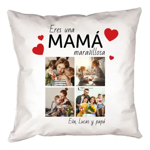Coj&iacute;n personalizado con fotos para mam&aacute; (Foto de catálogo)