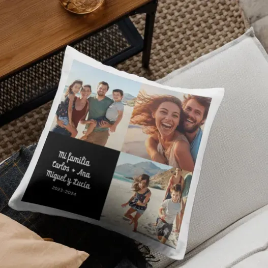 Coj&iacute;n personalizado fotos y texto