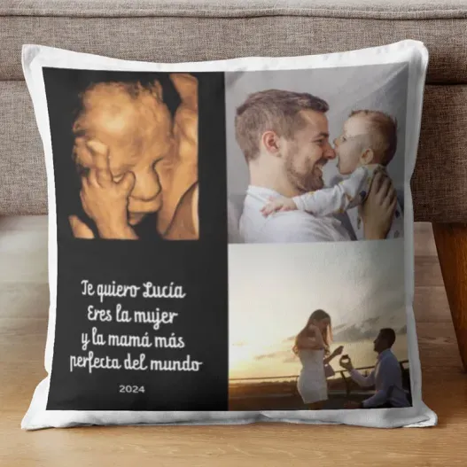 Coj&iacute;n personalizado fotos y texto (Vista alternativa)