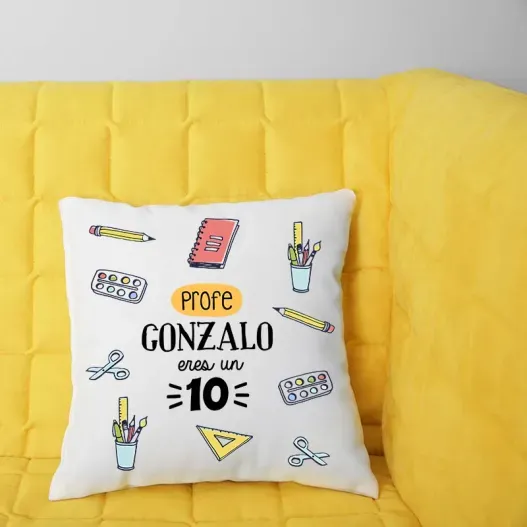 Coj&iacute;n personalizado profe eres un 10 (Vista alternativa)