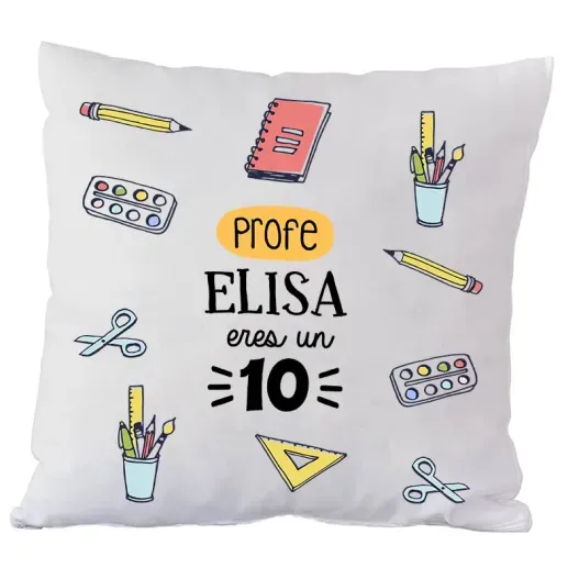 Coj&iacute;n personalizado profe eres un 10 (Detalle de presentación)