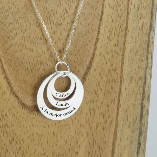 Colgante anillos de plata personalizado